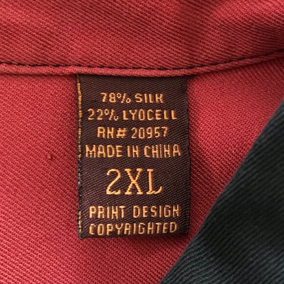 Tori Richard Shirt Men 2XL Black Winged Guitar Button Up Pocket Silk Blend 17332 - Picture 4 of 11